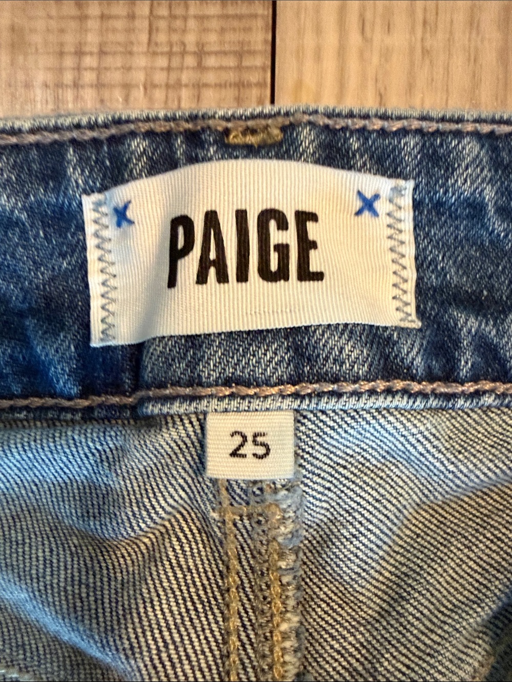 PAIGE Dark Blue Wide-Leg Cuffed Jeans - Picture 4 of 12
